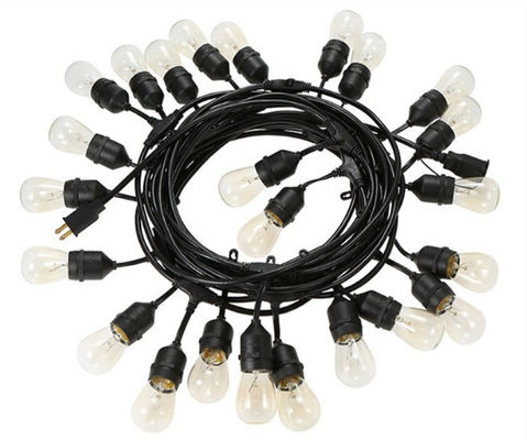IP65 48ft 24 têtes branchent dans des lumières de ficelle d'ampoule de LED